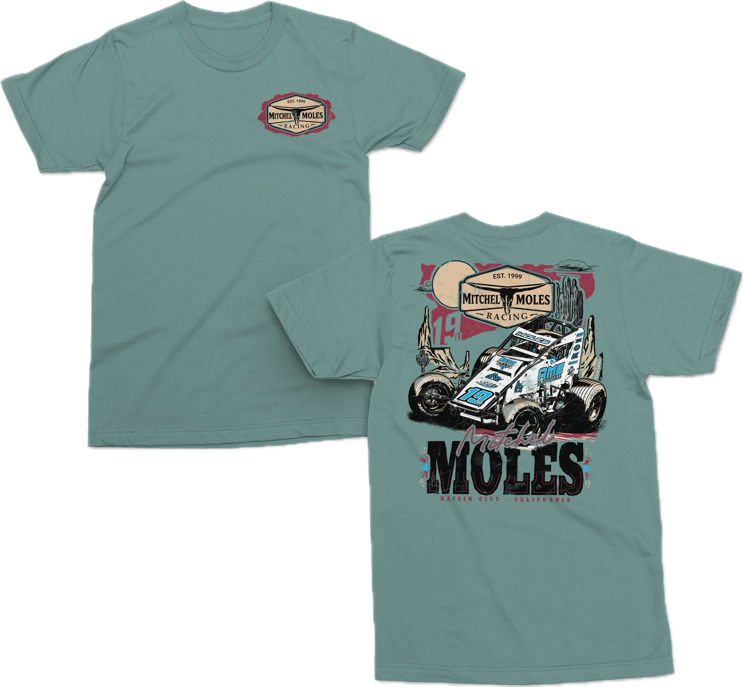 Out West T Shirt - Stone green
