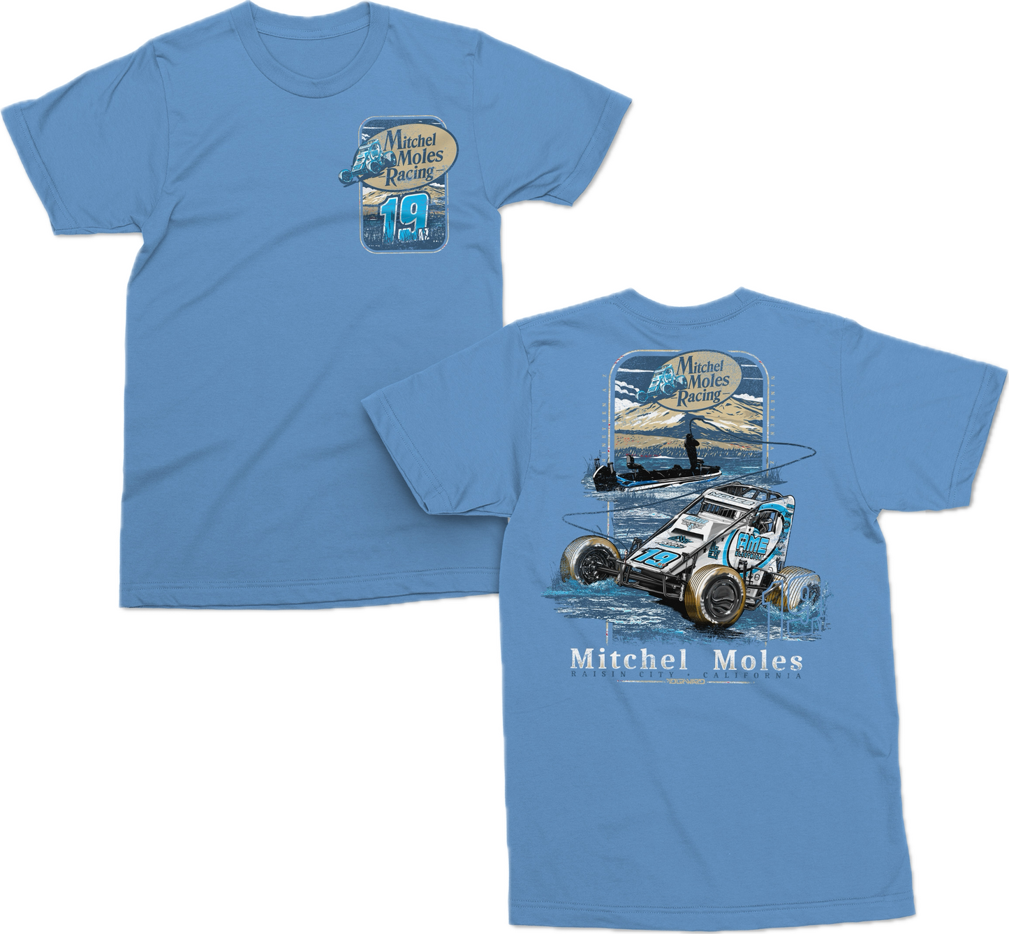 19AZ Hookin' It T Shirt - Carolina Blue