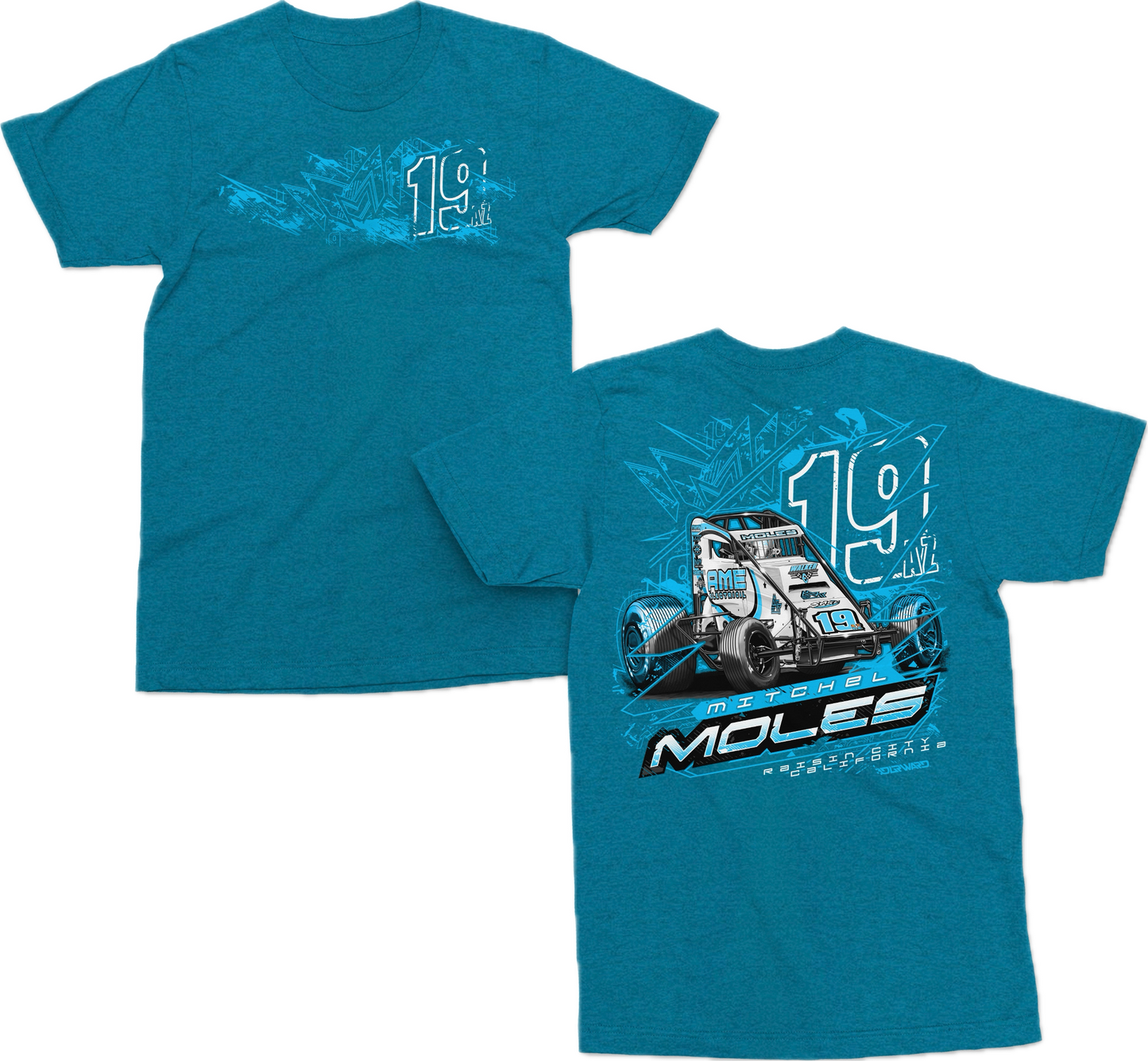 19AZ Thrown Sideways T Shirt - Midnight Blue